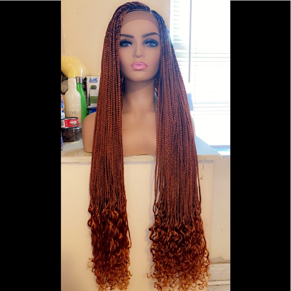 Burnt Orange Small knotless braided wig